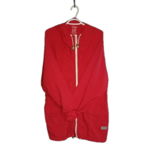 L.L Bean Hooded Full Zip Draw String Waist Red Jacket Label Reads Size XXL TALL